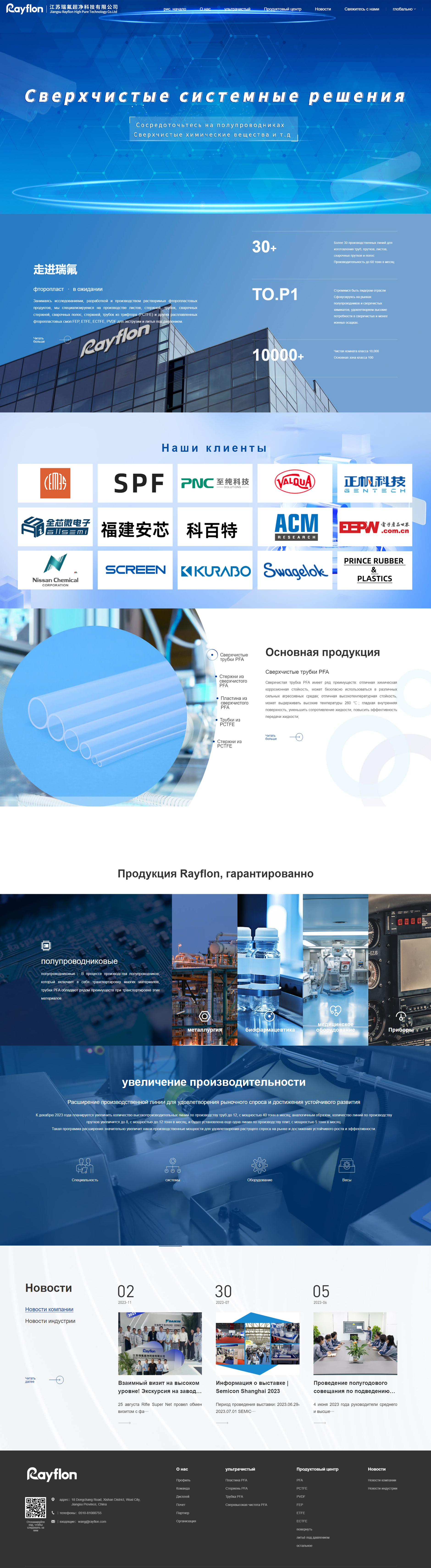江蘇瑞氟超凈科技自適應(yīng)英文網(wǎng)站建設(shè) PC端預(yù)覽圖