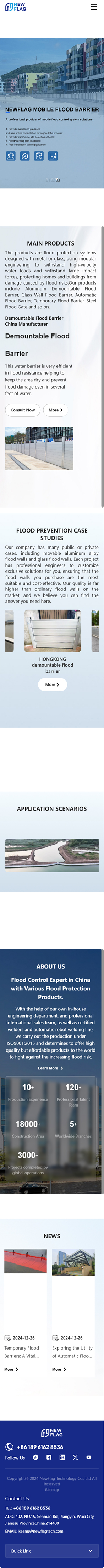 江陰市紐鋒科技有限公司防洪墻外貿(mào)網(wǎng)站制作建設定制案例 手機端預覽圖