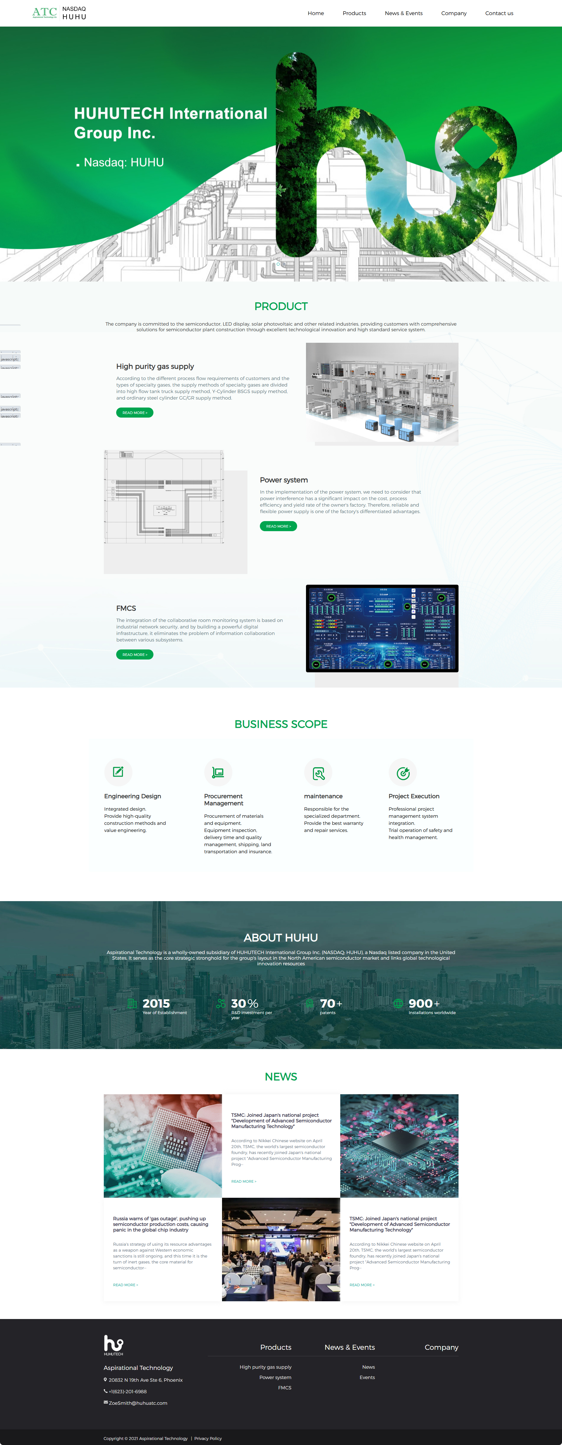 美國納斯達(dá)克上市公司虎虎科技美國英文網(wǎng)站定制制作案例 PC端預(yù)覽圖